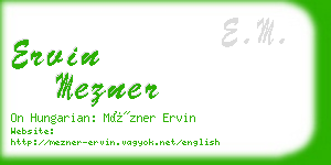 ervin mezner business card